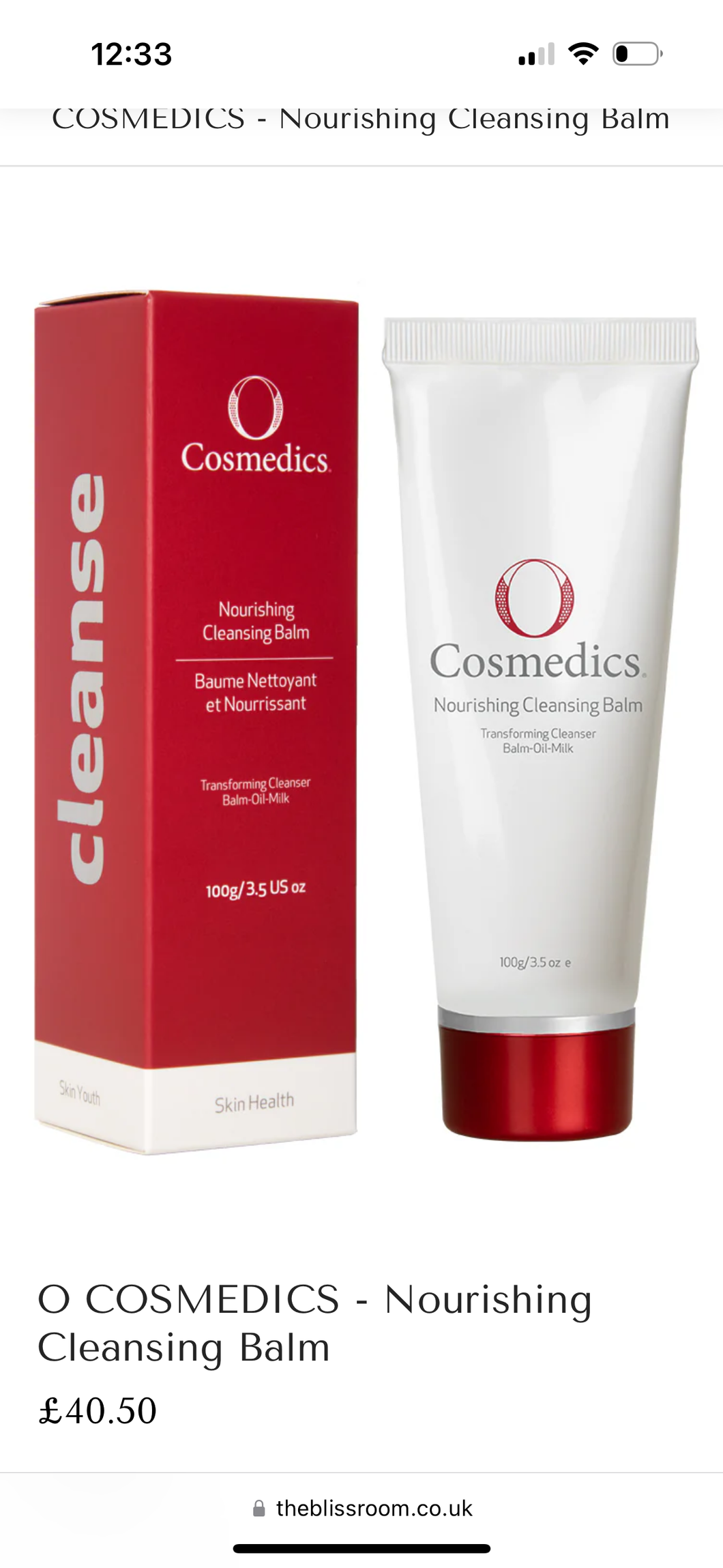 O COSMEDICS - Nourishing Cleansing Balm